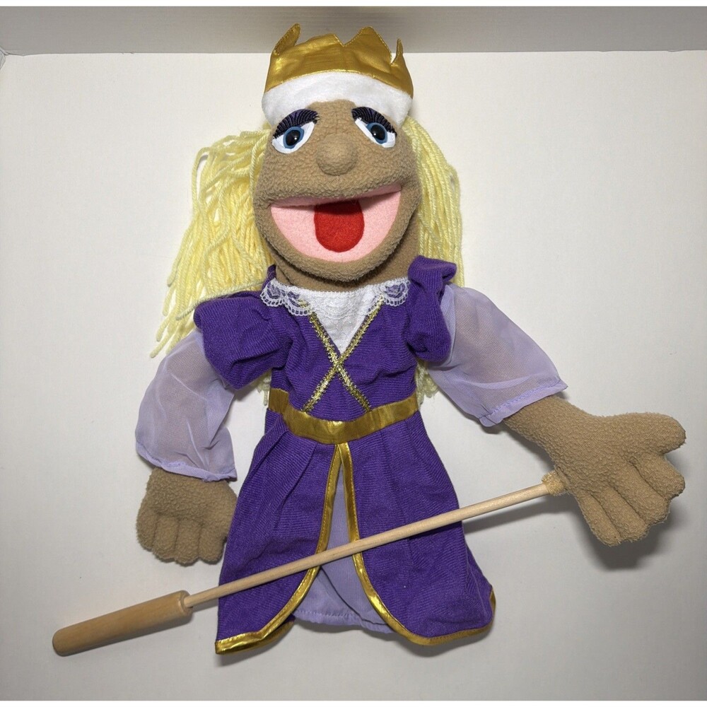 Melissa & Doug Princess Catherine Hand Puppet 3892 with Arm Rod & Purple Dress
